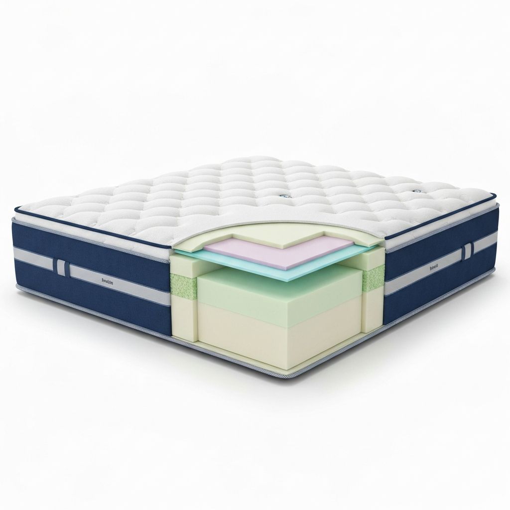 Serta mattress comfort layers cross-section showing cooling foam and support coils